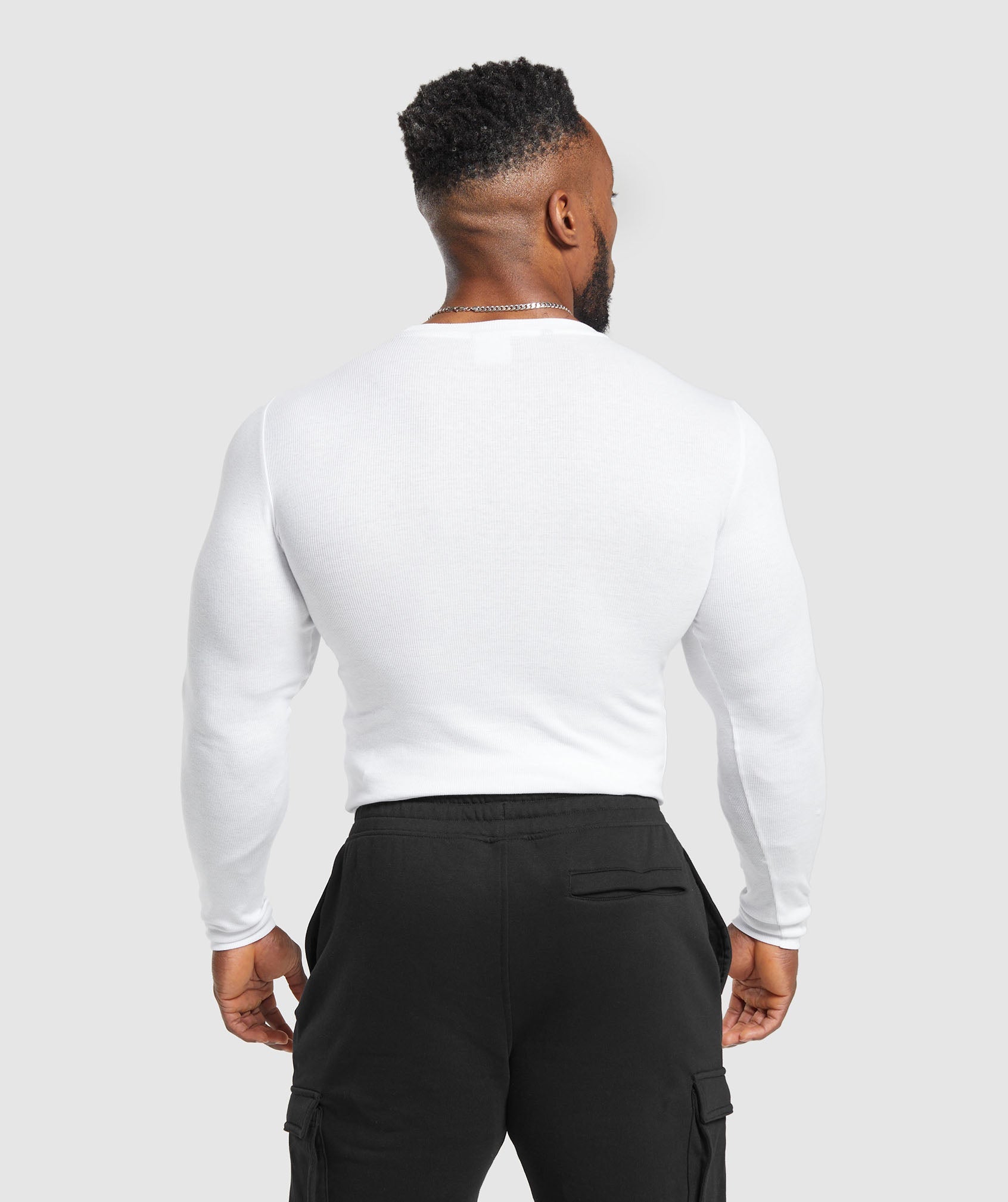 Gymshark Ribbed Long Sleeve T-Shirt White