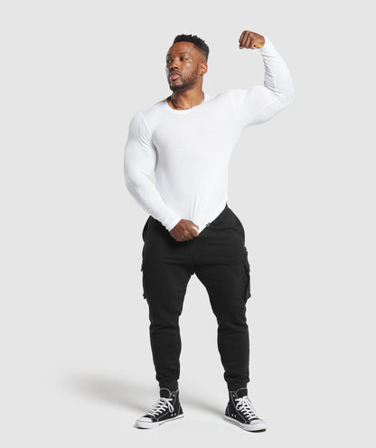 Gymshark Ribbed Long Sleeve T-Shirt White