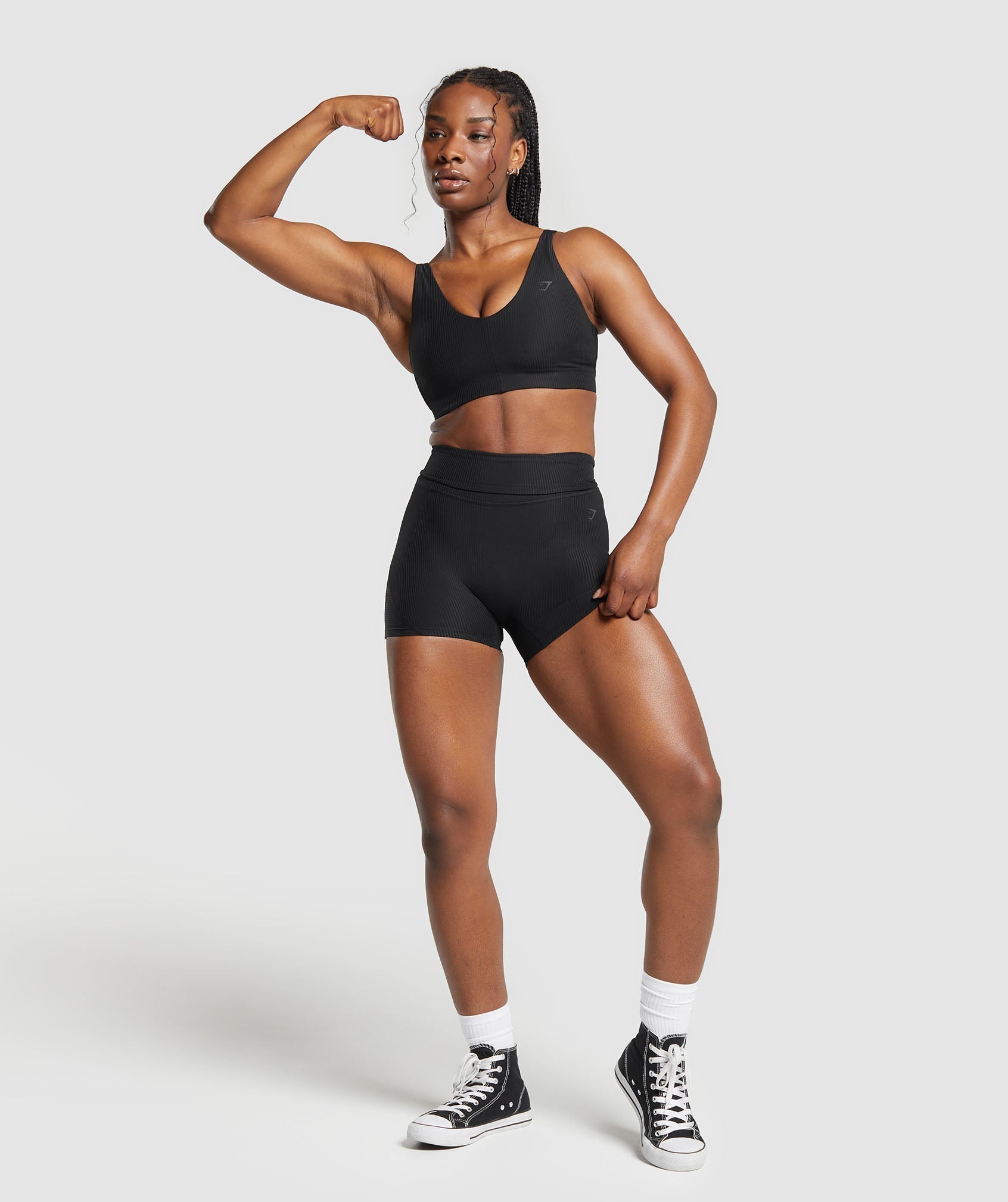 Women's Gymshark Ribbed Shorts Black