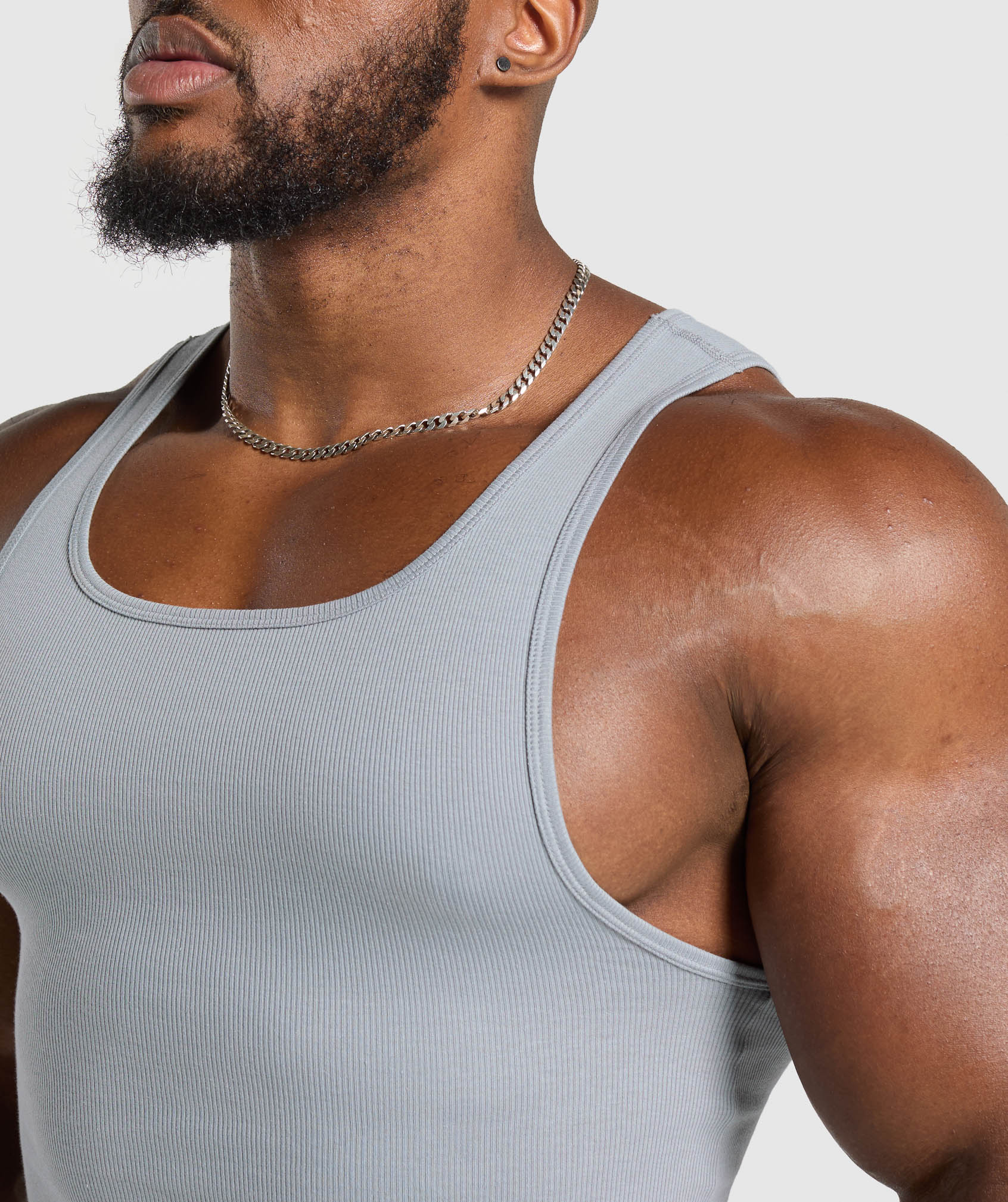 Gymshark Ribbed Tank 3Pk Denim Grey