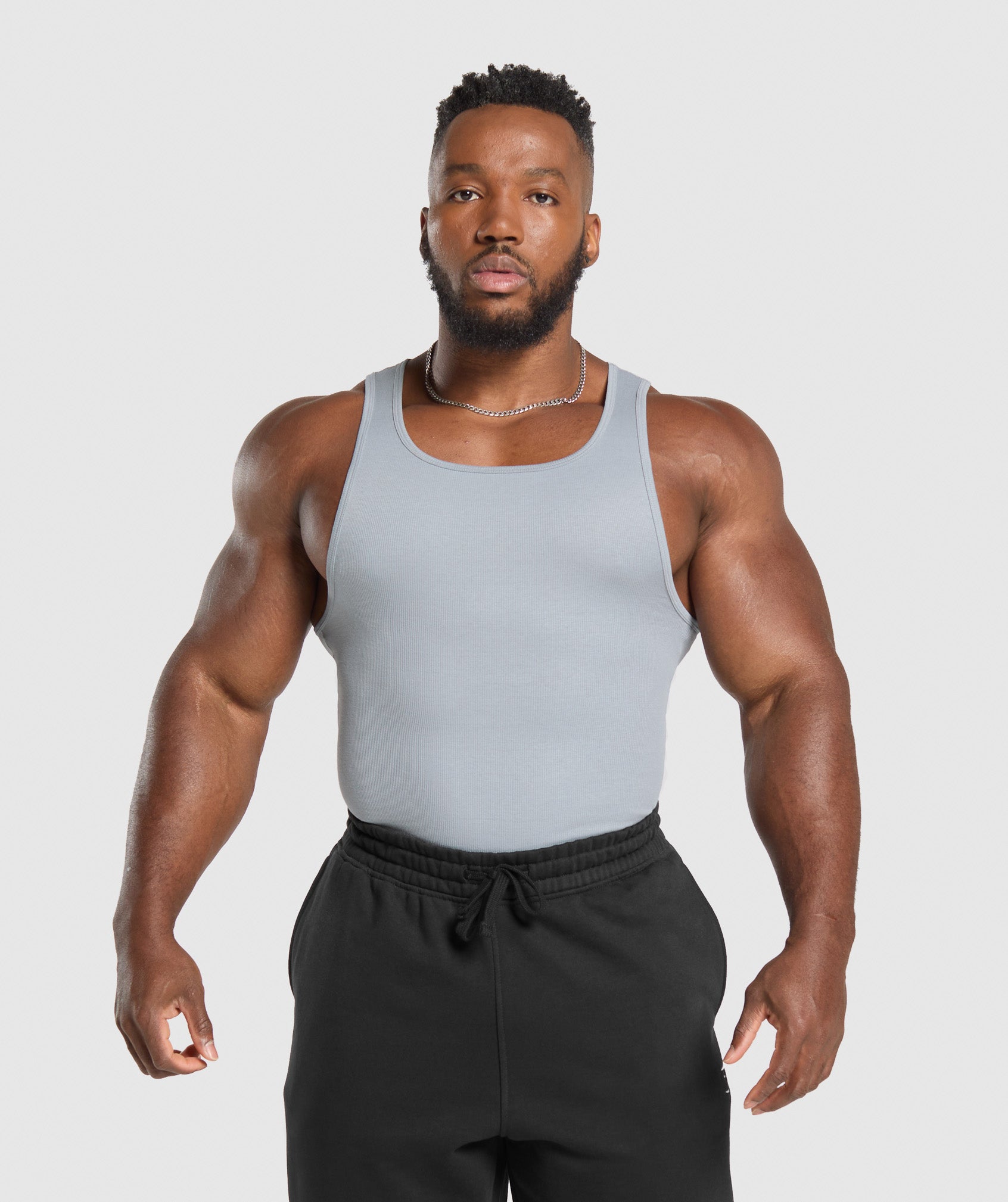 Gymshark Ribbed Tank 3Pk Denim Grey