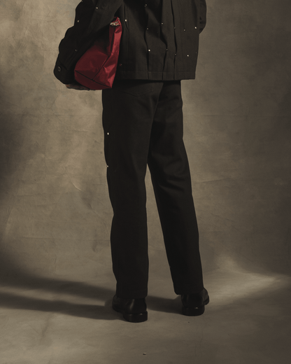 Cross Rivet Jeans In Black