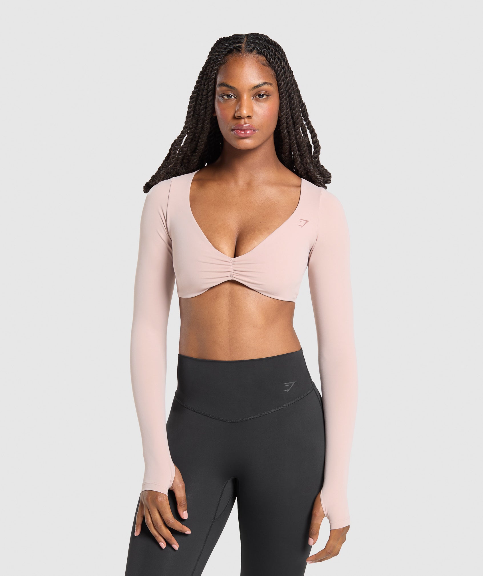 Women's Gymshark Ruched Long Sleeve Top Muted Pink