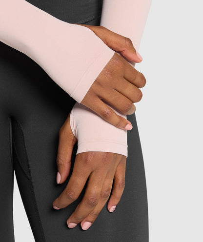 Women's Gymshark Ruched Long Sleeve Top Muted Pink