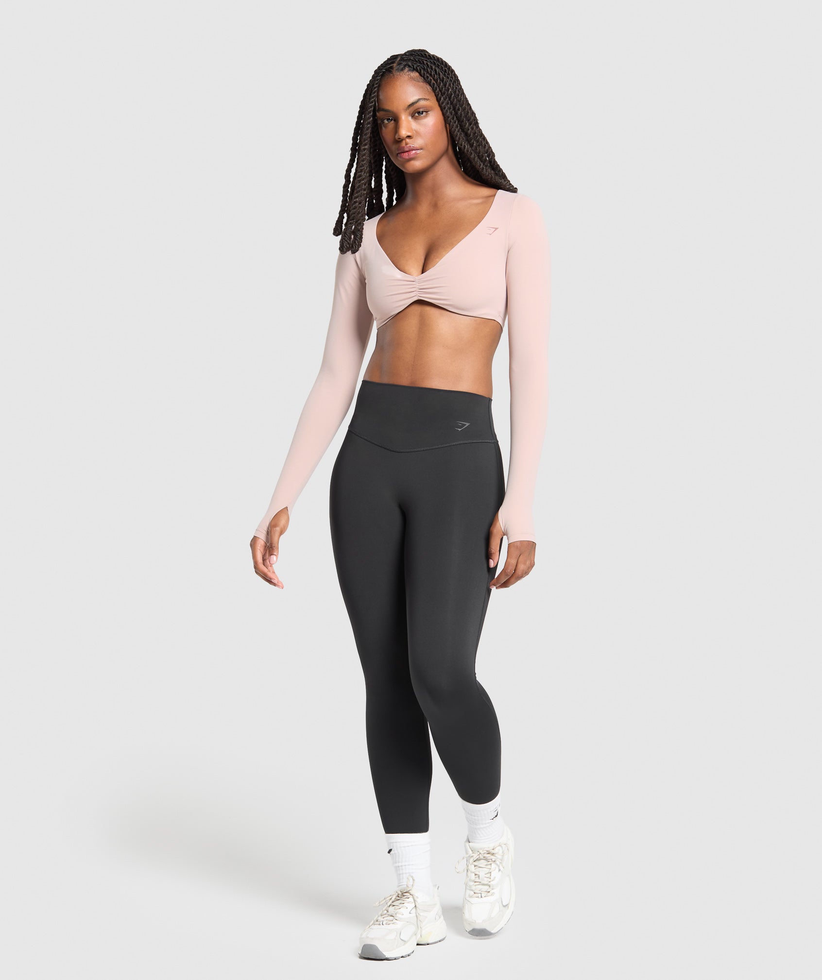 Women's Gymshark Ruched Long Sleeve Top Muted Pink