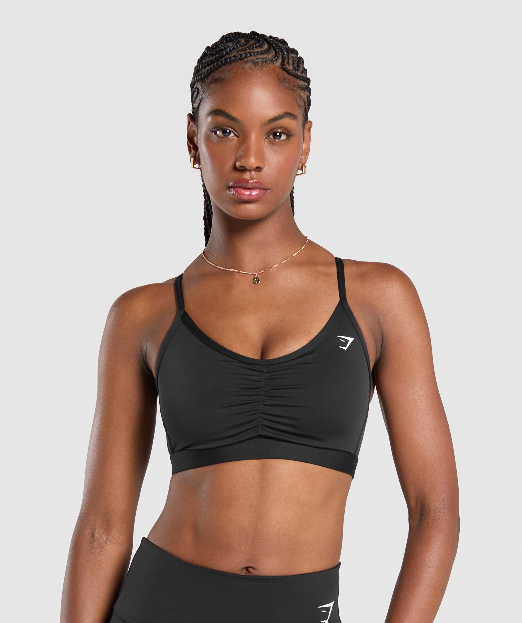 Women's Gymshark Ruched Sports Bra Black