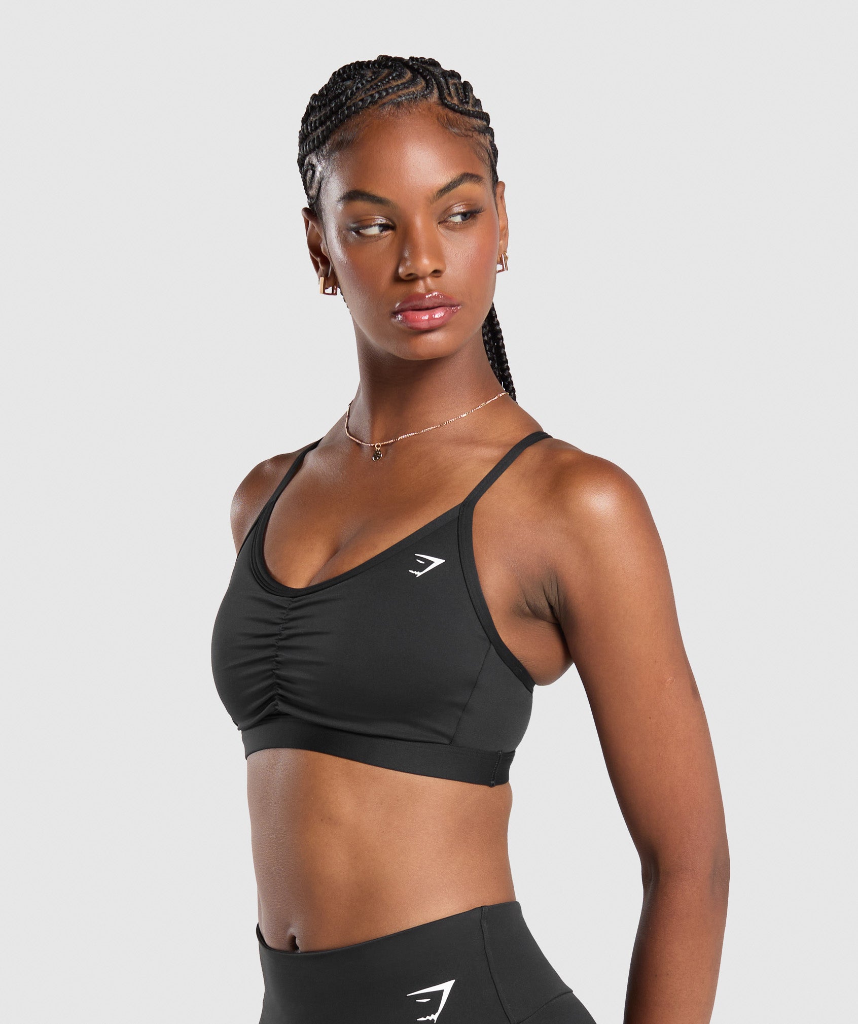 Women's Gymshark Ruched Sports Bra Black