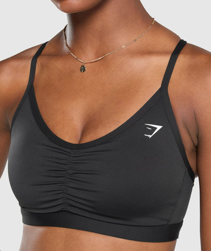 Women's Gymshark Ruched Sports Bra Black