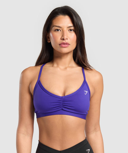 Women's Gymshark Ruched Strappy Sports Bra Cobalt Purple