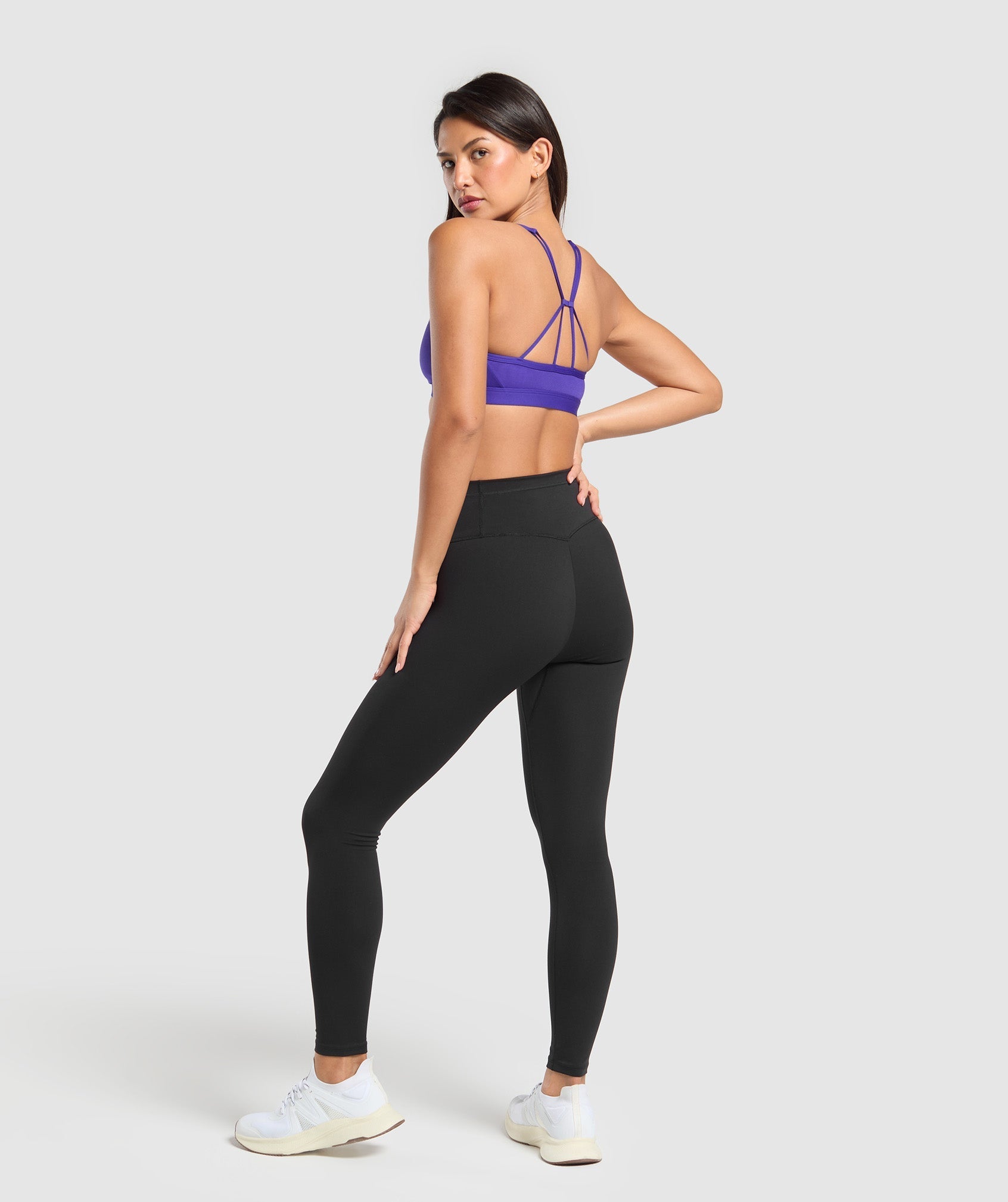Women's Gymshark Ruched Strappy Sports Bra Cobalt Purple