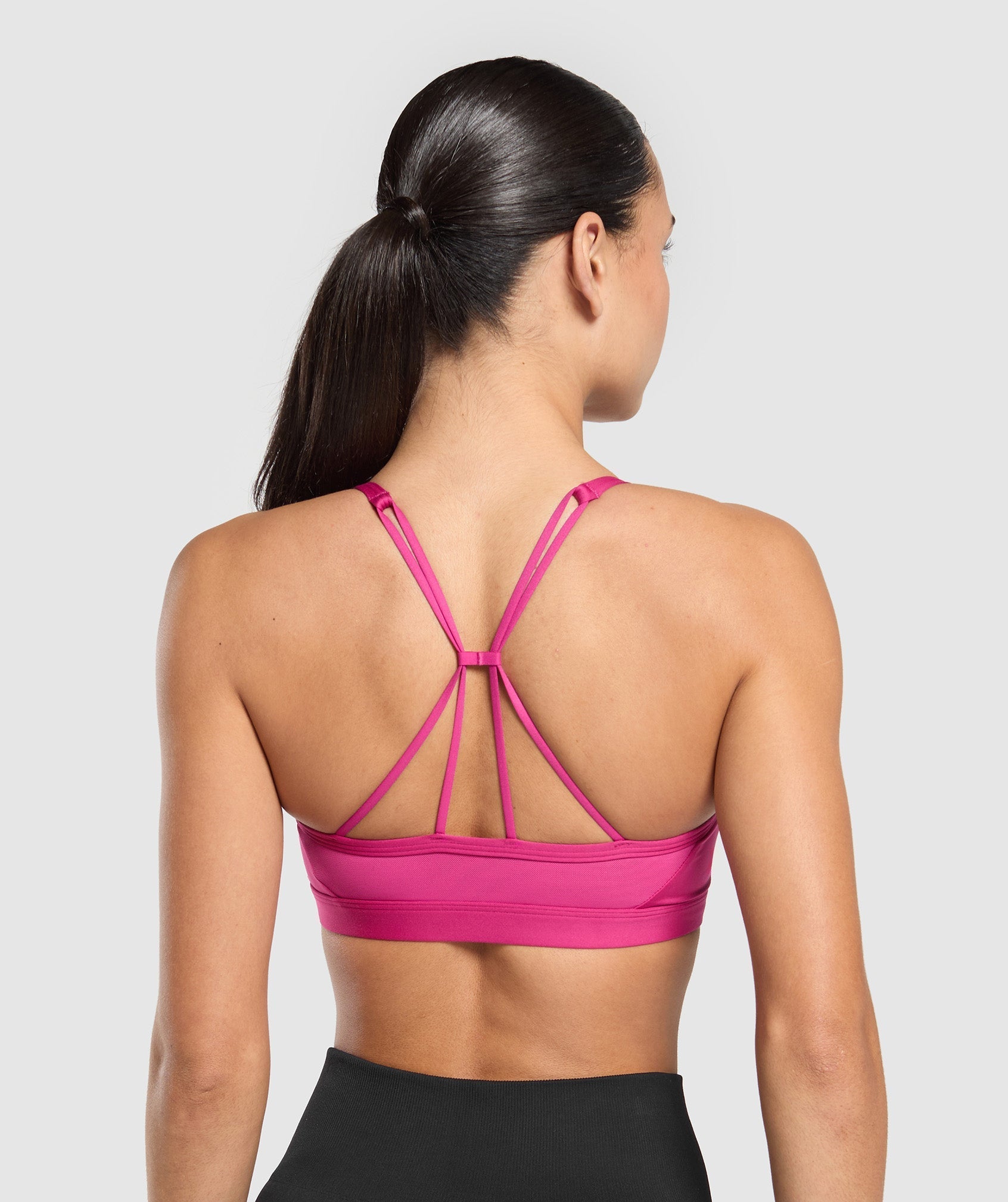 Women's Gymshark Ruched Strappy Sports Bra Winning Pink