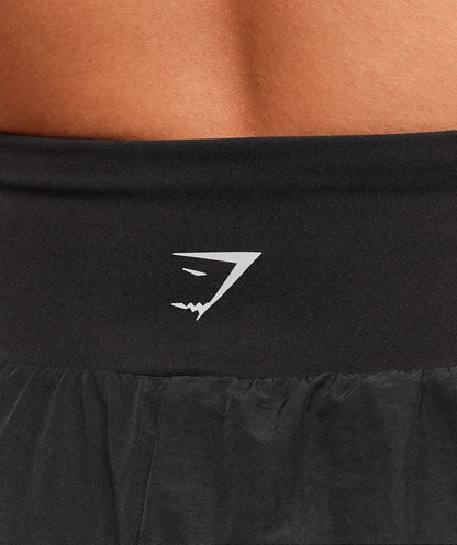 Women's Gymshark Running 2-In-1 Shorts Black