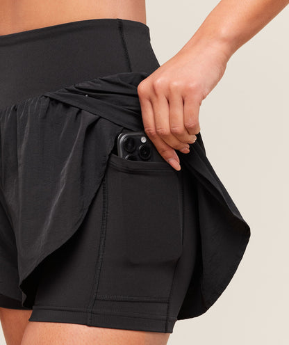 Women's Gymshark Running 2-In-1 Shorts Black
