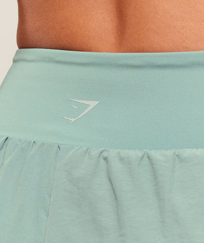 Women's Gymshark Running 2-In-1 Shorts Celeste Blue