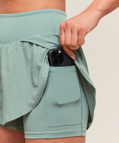 Women's Gymshark Running 2-In-1 Shorts Celeste Blue