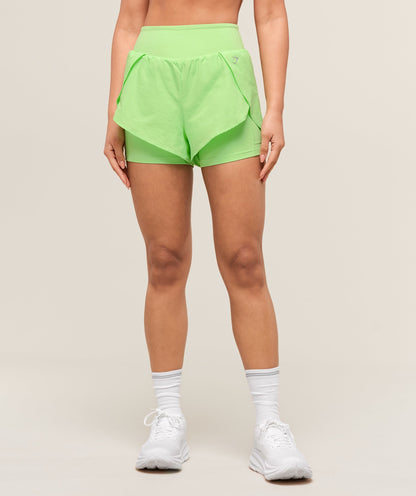Women's Gymshark Running 2-In-1 Shorts Energy Gelato Green