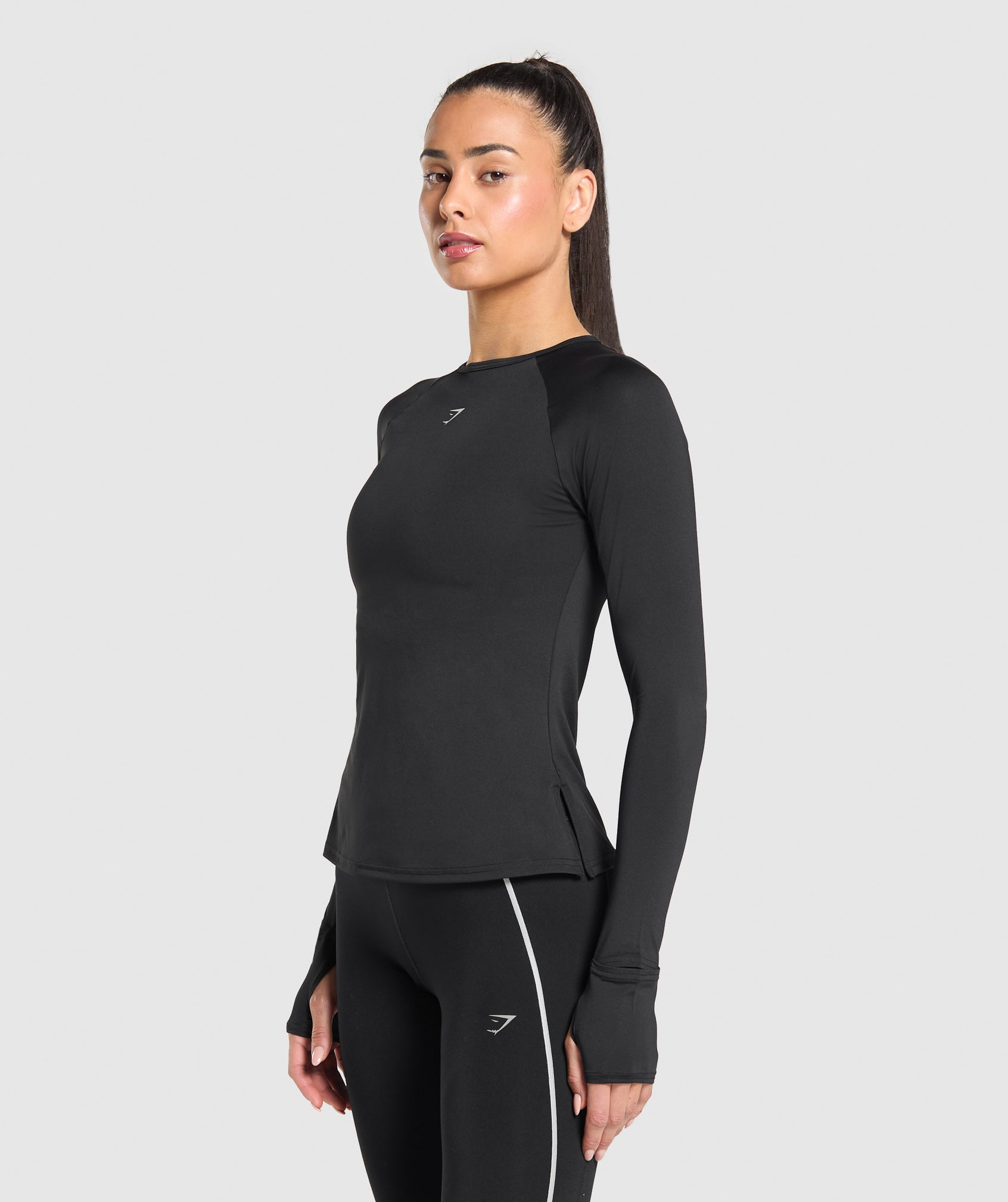 Women's Gymshark Running Long Sleeve Top Black
