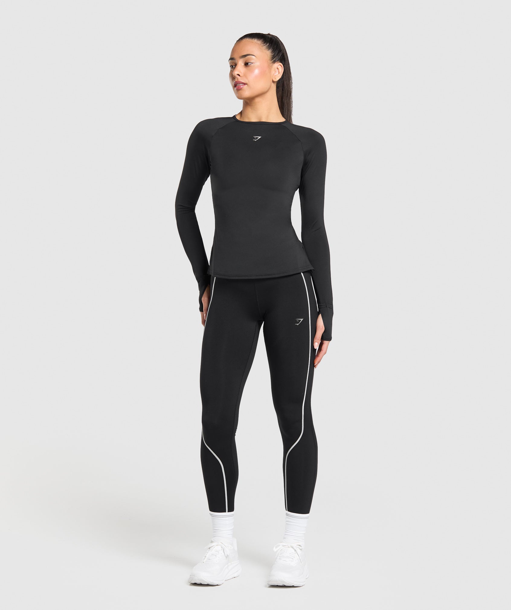 Women's Gymshark Running Long Sleeve Top Black