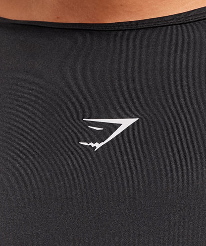 Women's Gymshark Running Back Vent T-Shirt Black
