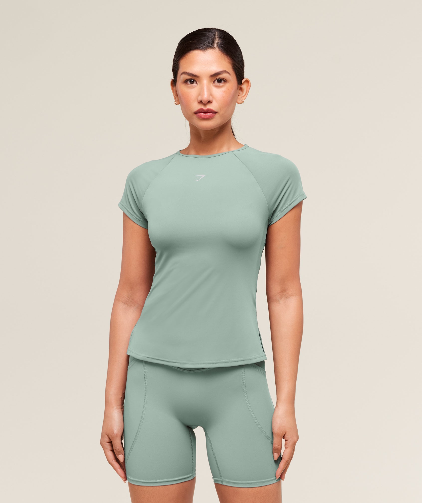 Women's Gymshark Running Back Vent T-Shirt Celeste Blue
