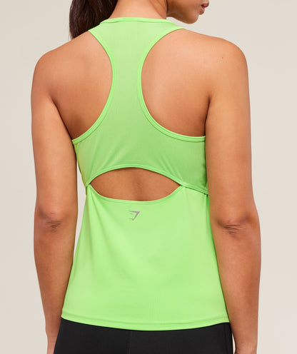 Women's Gymshark Running Back Vent Tank Energy Gelato Green