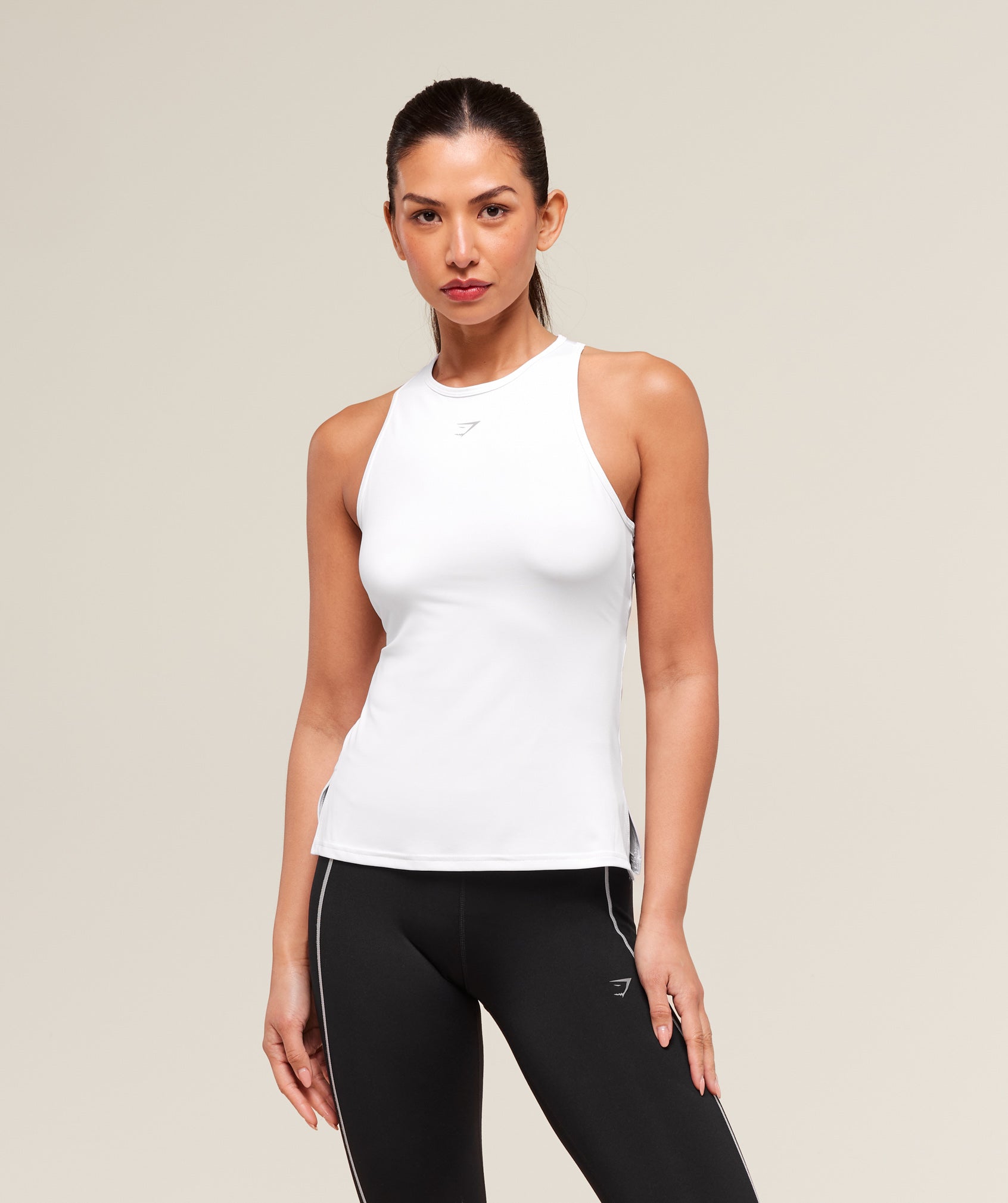 Women's Gymshark Running Back Vent Tank White