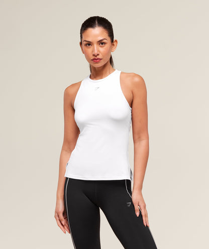 Women's Gymshark Running Back Vent Tank White