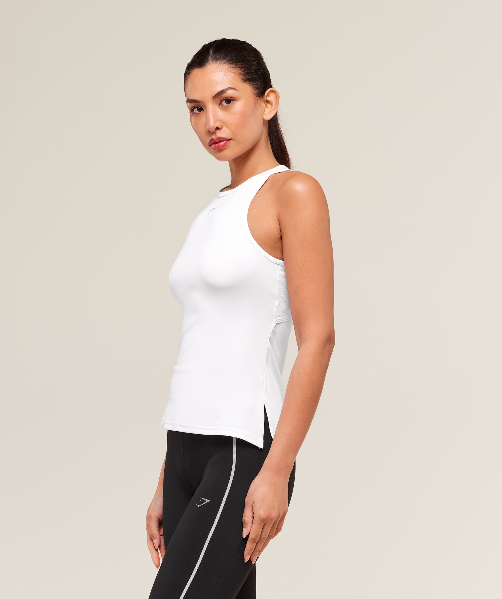 Women's Gymshark Running Back Vent Tank White