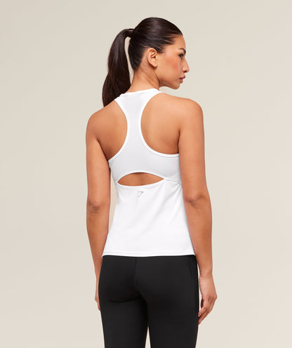 Women's Gymshark Running Back Vent Tank White