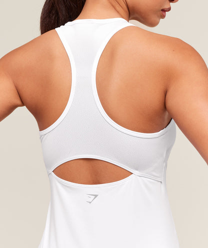 Women's Gymshark Running Back Vent Tank White