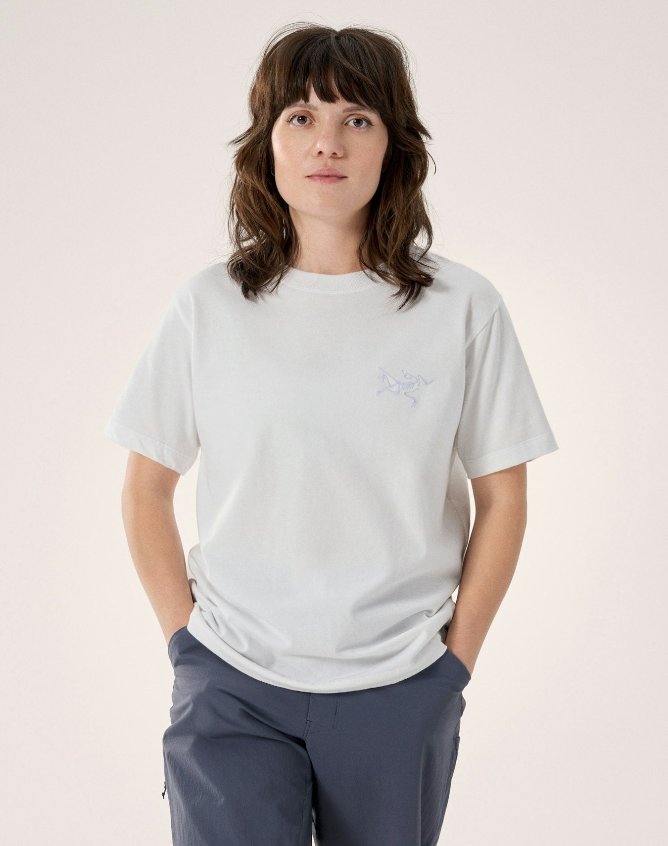 Arc'teryx Kragg Cotton Little Bird Crew Shirt SS Women's - White Light / White