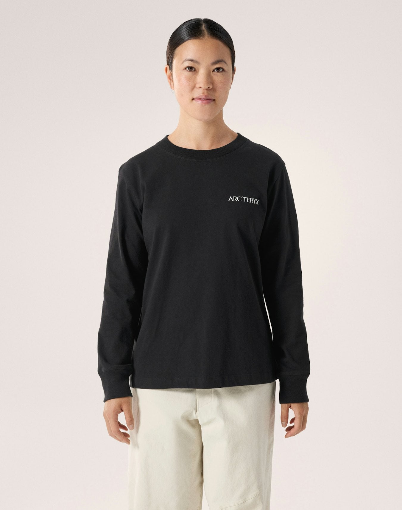 Arc'teryx Kragg Cotton Bird Crew Neck Shirt LS Women's - Black / White