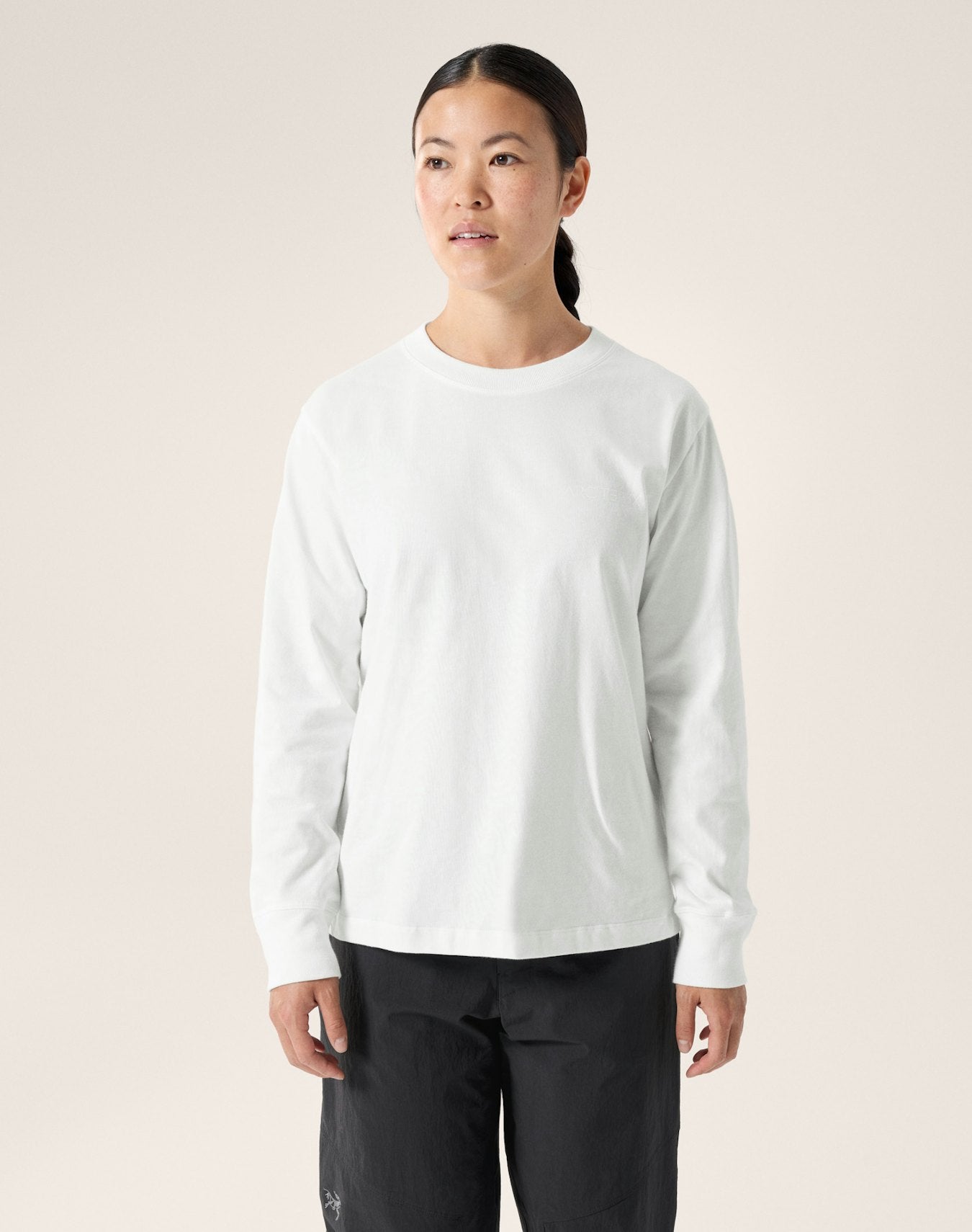 Arc'teryx Kragg Cotton Bird Crew Neck Shirt LS Women's - White Light / White