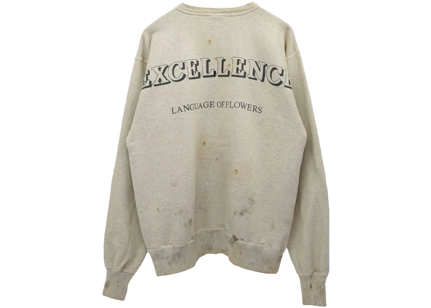saint mxxxxxx x denim tears cotton crewneck sweatshirt grey