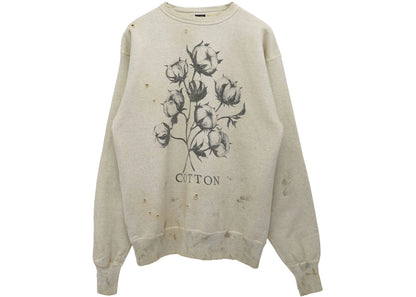 saint mxxxxxx x denim tears cotton crewneck sweatshirt grey