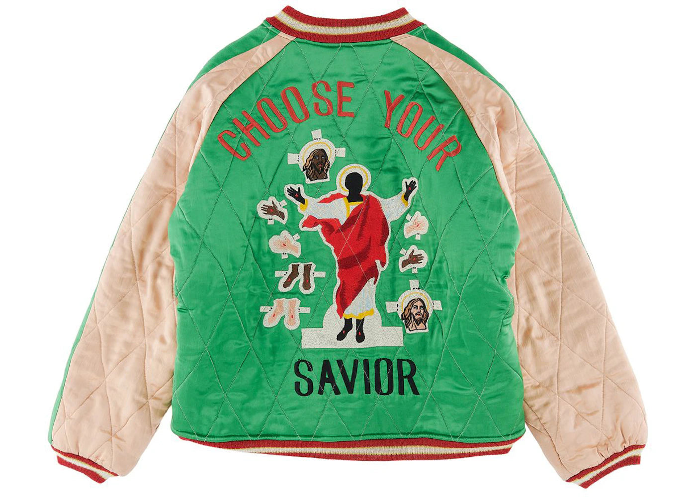 saint mxxxxxx x denim tears reversible yokosuka jacket green black