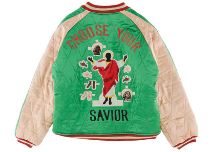 saint mxxxxxx x denim tears reversible yokosuka jacket green black