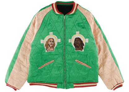 saint mxxxxxx x denim tears reversible yokosuka jacket green black