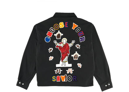 saint mxxxxxx x denim tears swing top jacket black