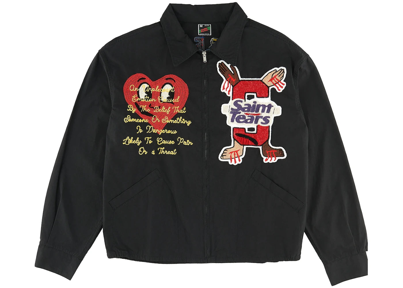 saint mxxxxxx x denim tears swing top jacket black