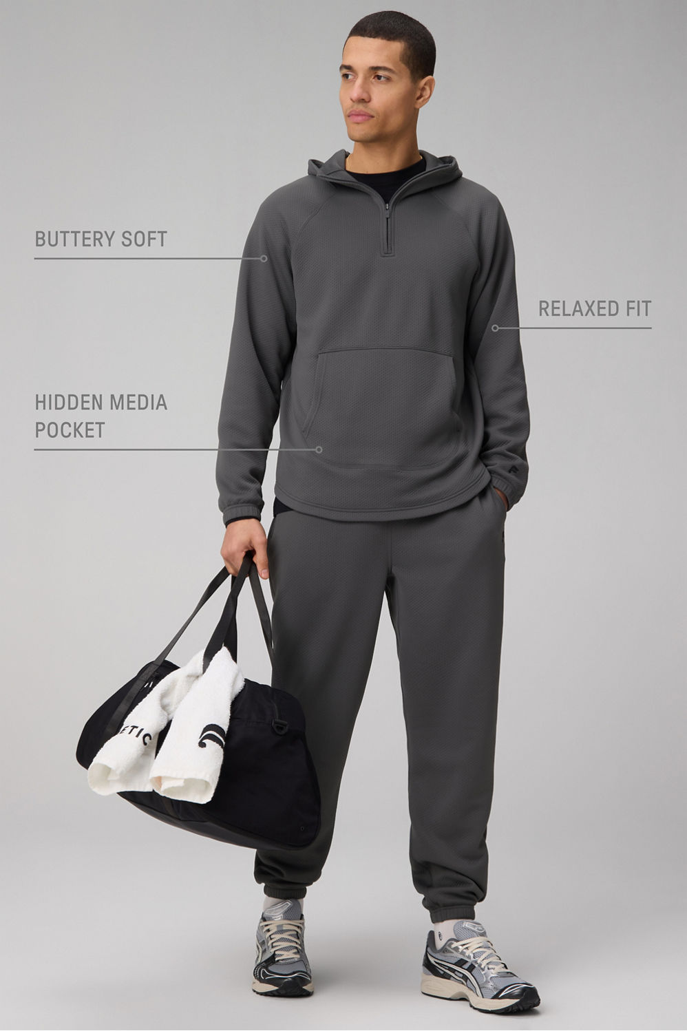 Fabletics The GridTech Quarter Zip Hoodie