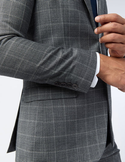 Ted Baker Hilsonj Textured Check Performance Slim Suit Jacket