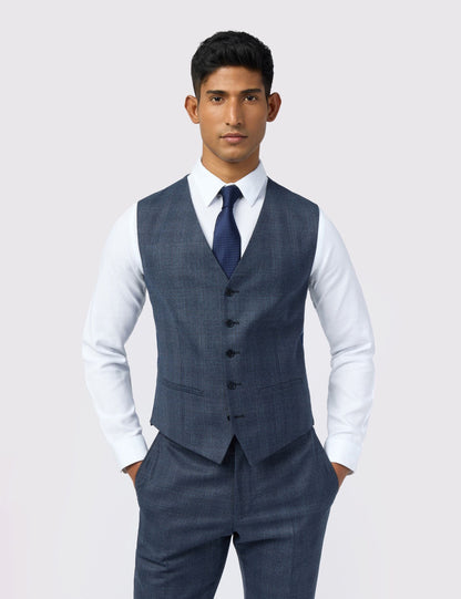 Ted Baker Byrnew Tonal Check Performance Slim Suit Waistcoat