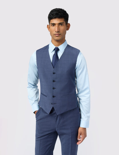 Ted Baker Foylew Micro Check Performance Slim Suit Waistcoat