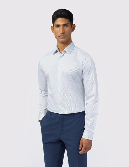 Ted Baker Ive Micro Diamond Print Sateen Slim Shirt
