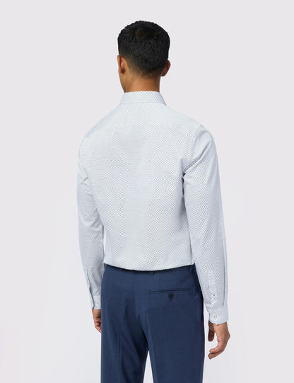 Ted Baker Ive Micro Diamond Print Sateen Slim Shirt