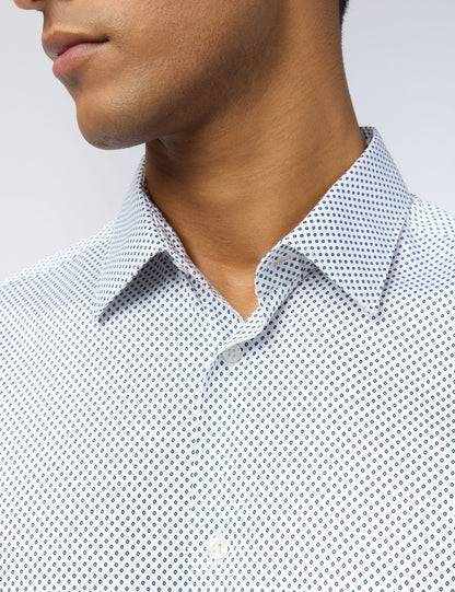 Ted Baker Ive Micro Diamond Print Sateen Slim Shirt