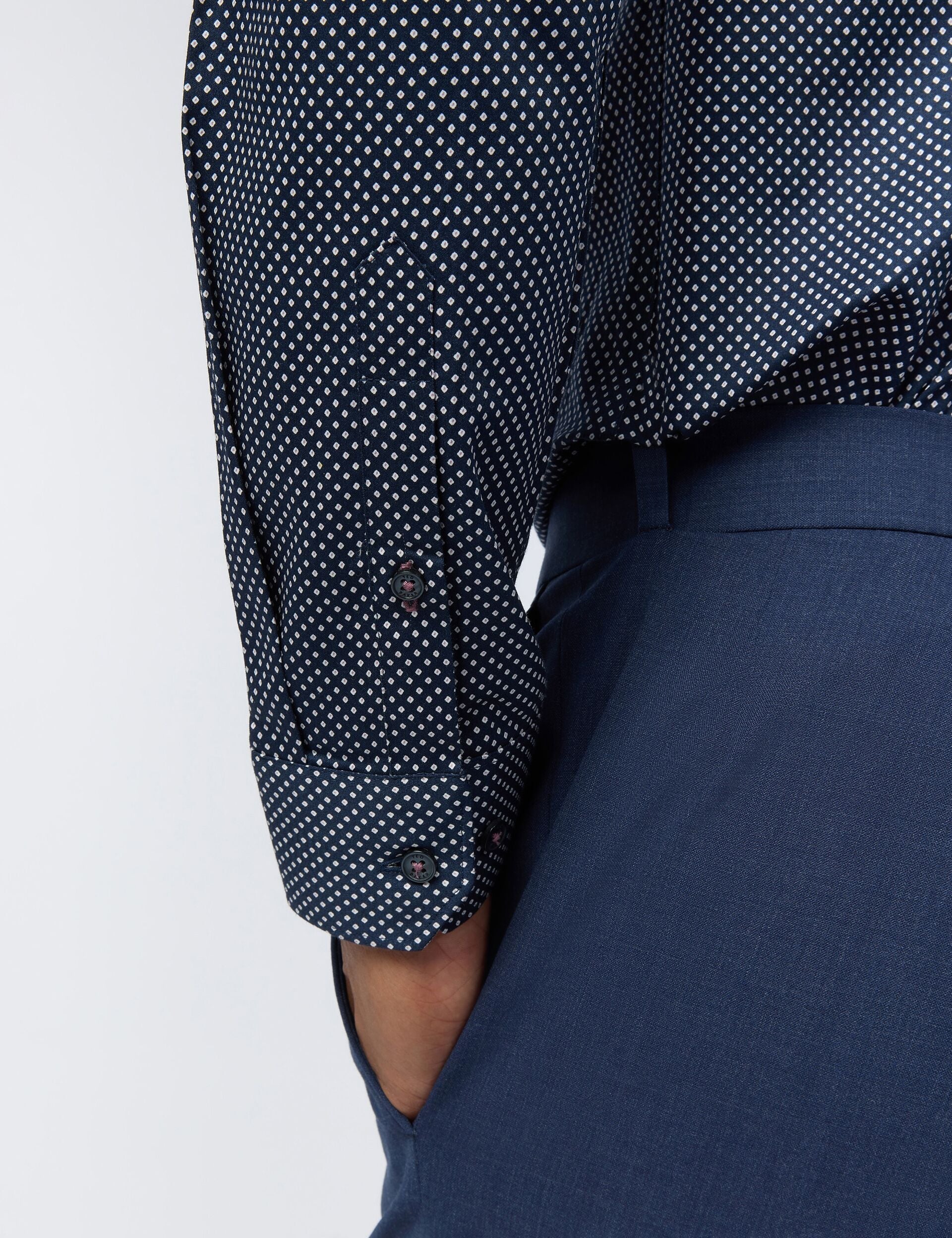 Ted Baker Milne Micro Diamond Print Sateen Slim Shirt