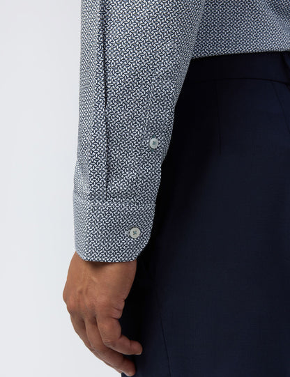 Ted Baker Lin Micro Geometric Print Slim Cotton Shirt