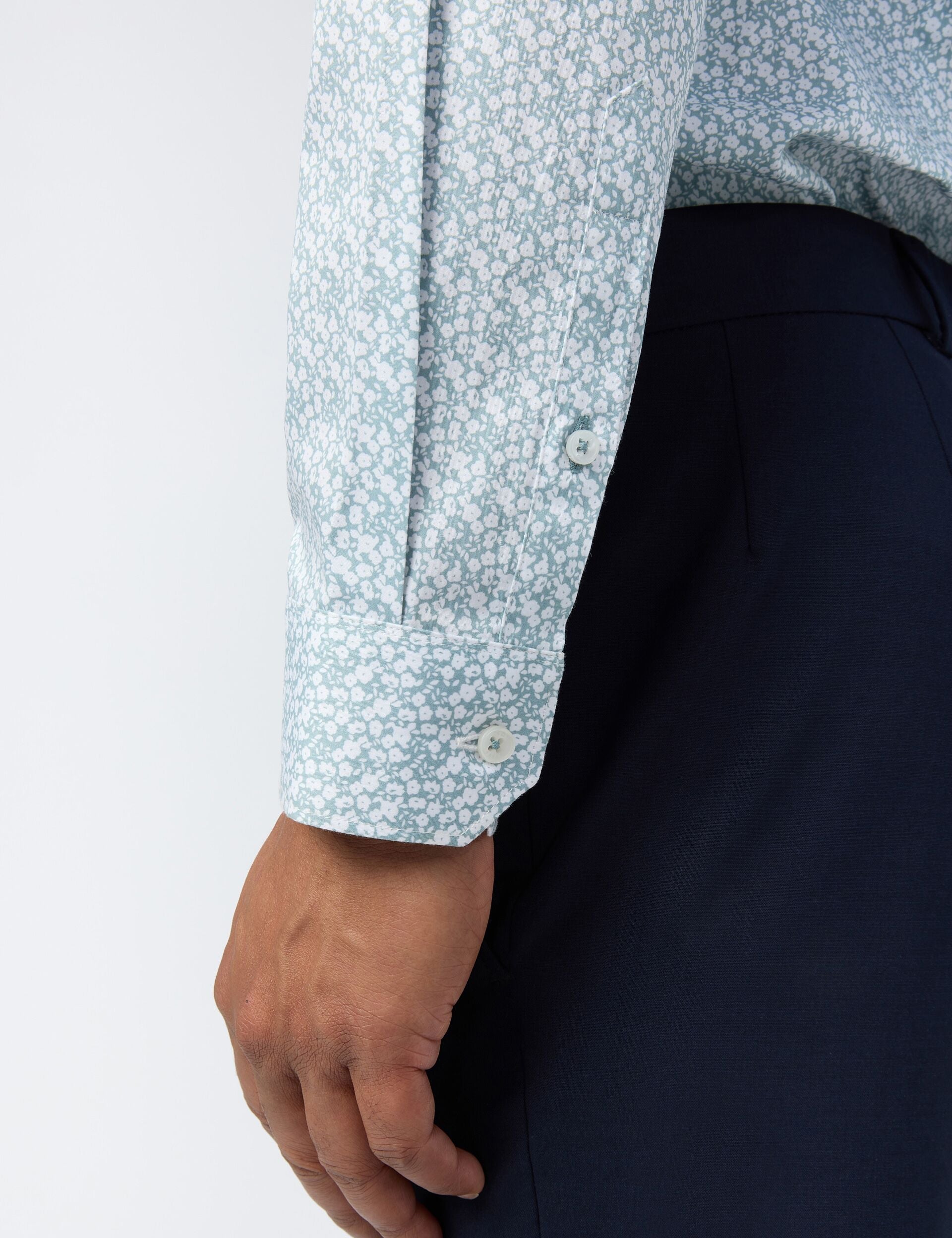 Ted Baker Bee Ditsy Floral Print Stretch Cotton Shirt